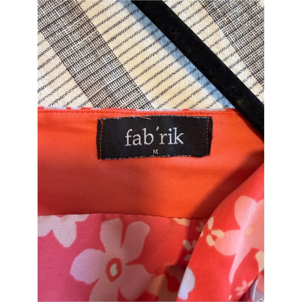 fab'rik Floral Surplice Peplum Tie Shoulder Top Medium Coral Red - Picture 8 of 8